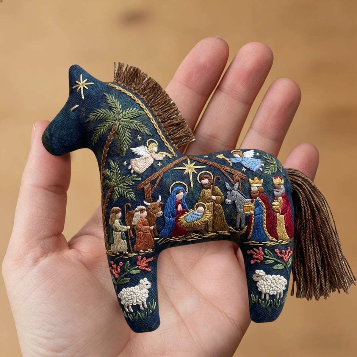 Rubbyoo Dala Horse Embroidery Kit - Christian Nativity Scene | Religious Holiday Accent | Christmas Nursery Decoration - image 7