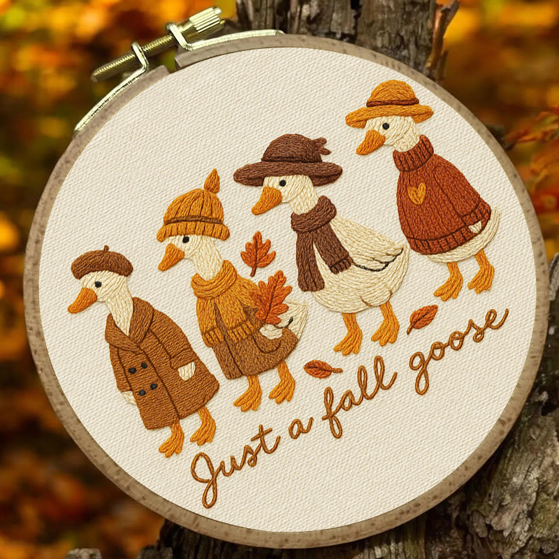 Rubbyoo Embroidery Kit - Autumn Goose | Halloween Animal Craft | Nice Handmade Gifts - image 6