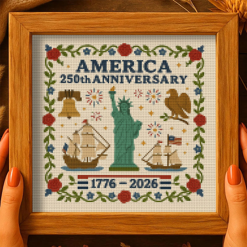 Cross Stitch Kit - Us 250th Anniversary | Diy Handmade Craft | Unique Needlework Collection - image 10