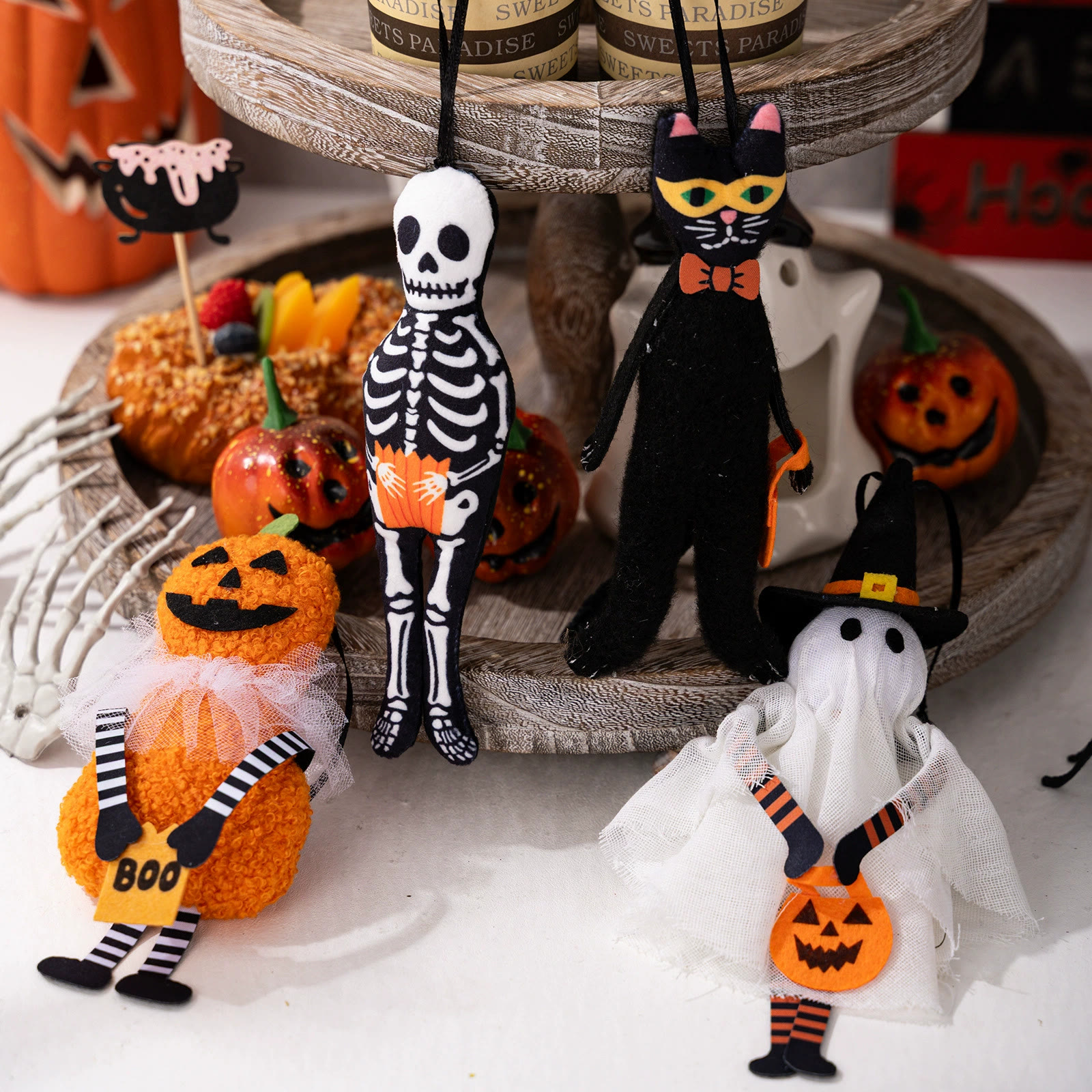 Rubbyoo 4pcs Halloween Hanging Ornaments - Spooky Day | Decorative Hanging Pendant | Unique Autumn Art Craft   - image 3