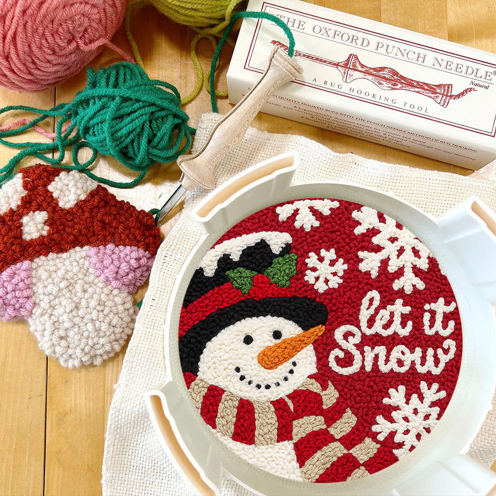 Happy  Snowman Punch Needle Kit - Diy Christmas Collection | Christmas Tree Hanging Art  - image 8