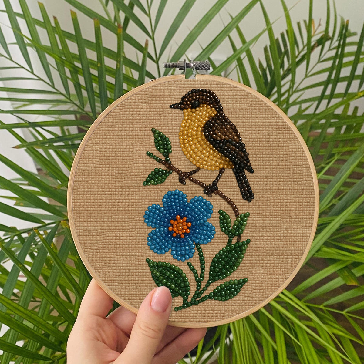 Rubbyoo Bead Embroidery Kit - Floral Bird | Beginner Needle Artcraft | Personalized Home Decor - image 9
