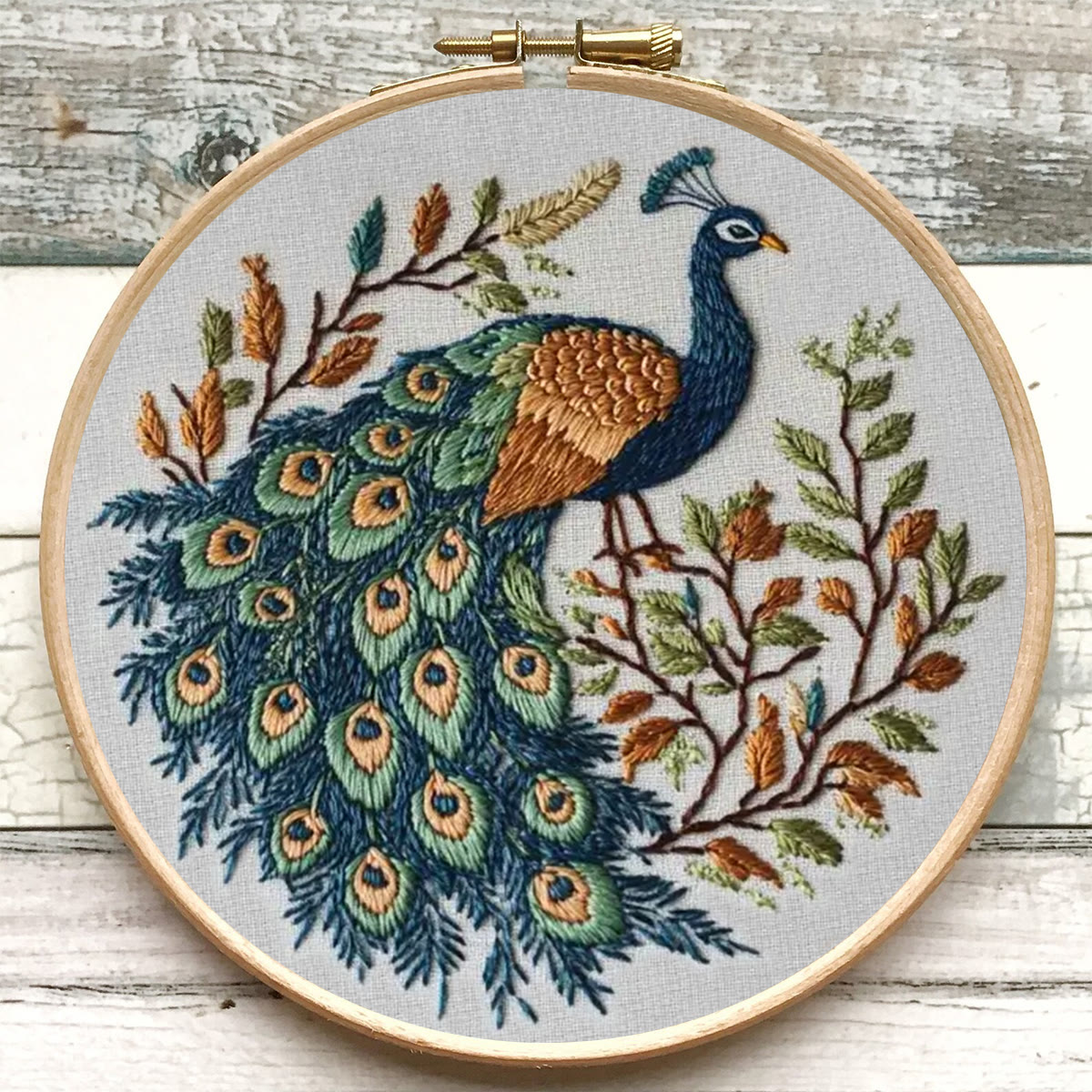 Rubbyoo Embroidery Kit - Elegant Peacock | Diy Hoop Art | Unique Decorative Needlework  - image 5