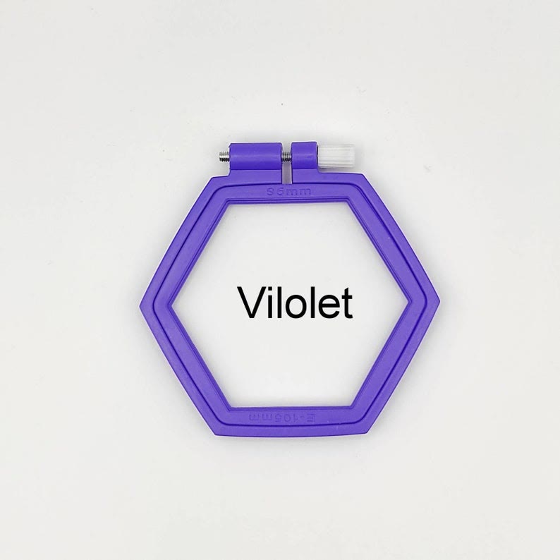 Small Hexagon Embroidery Plastic  Hoop - Colourful Stitch Frames | Perfect Frame For Stitchwork - Vilolet - 2pcs - image 7
