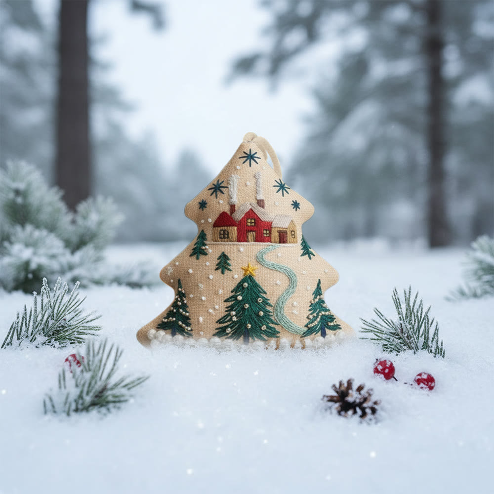 Rubbyoo Tree-shaped Embroidery Kit - Christmas Tree | Diy Christmas Pendant | Unique Gift Idea - image 10