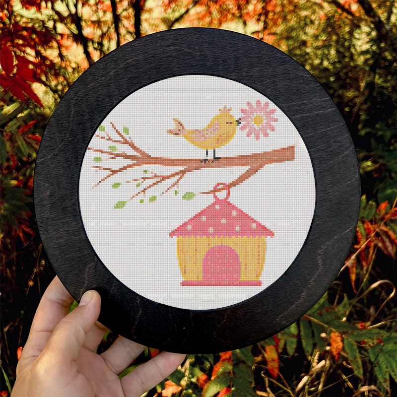  Cross Stitch Kit - Spring Birdhouse | Diy Sewing Birthday Gifts | Handmade Home Decoration - image 8