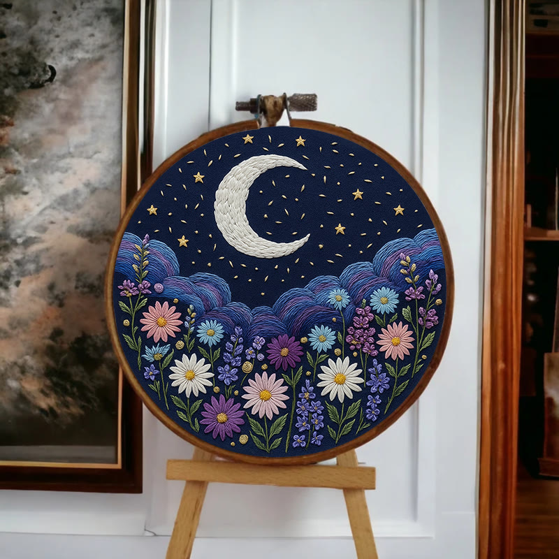 Rubbyoo Embroidery Kit - Shining Starry Sky | Night Hoop Art | Unique Handmade Craft  - image 5