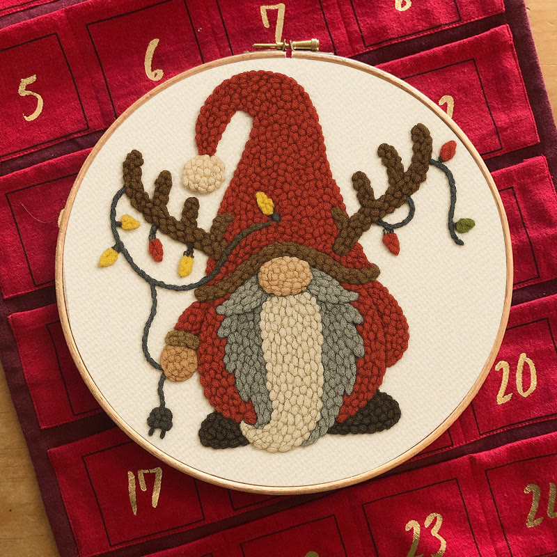 Christmas Gnome Punch Needle Kit - Christmas Wall Decor | Diy Holiday Gift Idea  - image 4
