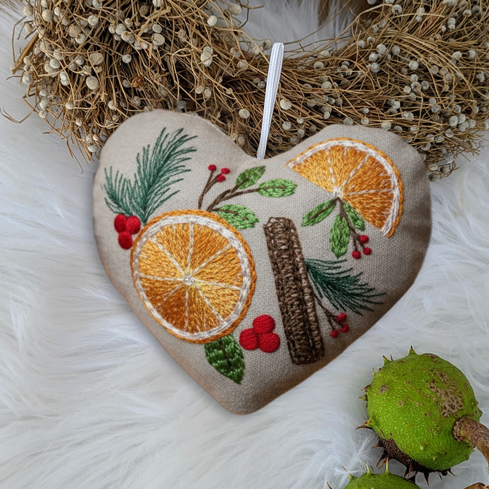 Rubbyoo Heart Embroidery Kit - Orange And Spices | Christmas Tree Ornament | Nice Gift For Friend  - image 10