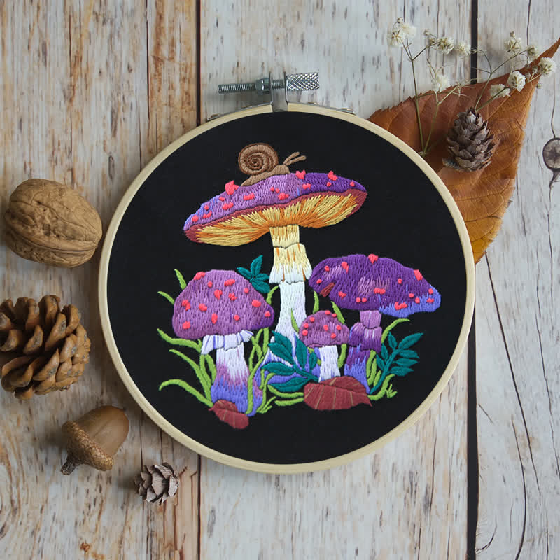 Rubbyoo Embroidery Kit -  Purple Mushroom Fantasy - image 8