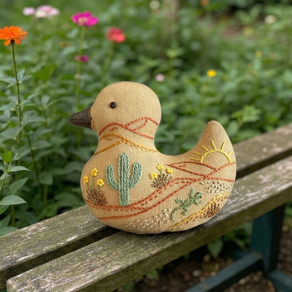 Rubbyoo Duck Embroidery Kit - Sunny Cactus | Landscape Handmade Art | Gift For Her - image 7