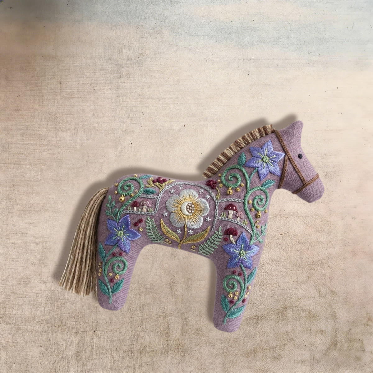 Rubbyoo Dala Horse Embroidery Kit - Bellflower And Daisy Design | Mother′s Day Floral Gift | Cozy Handmade Bedroom Accent - image 9