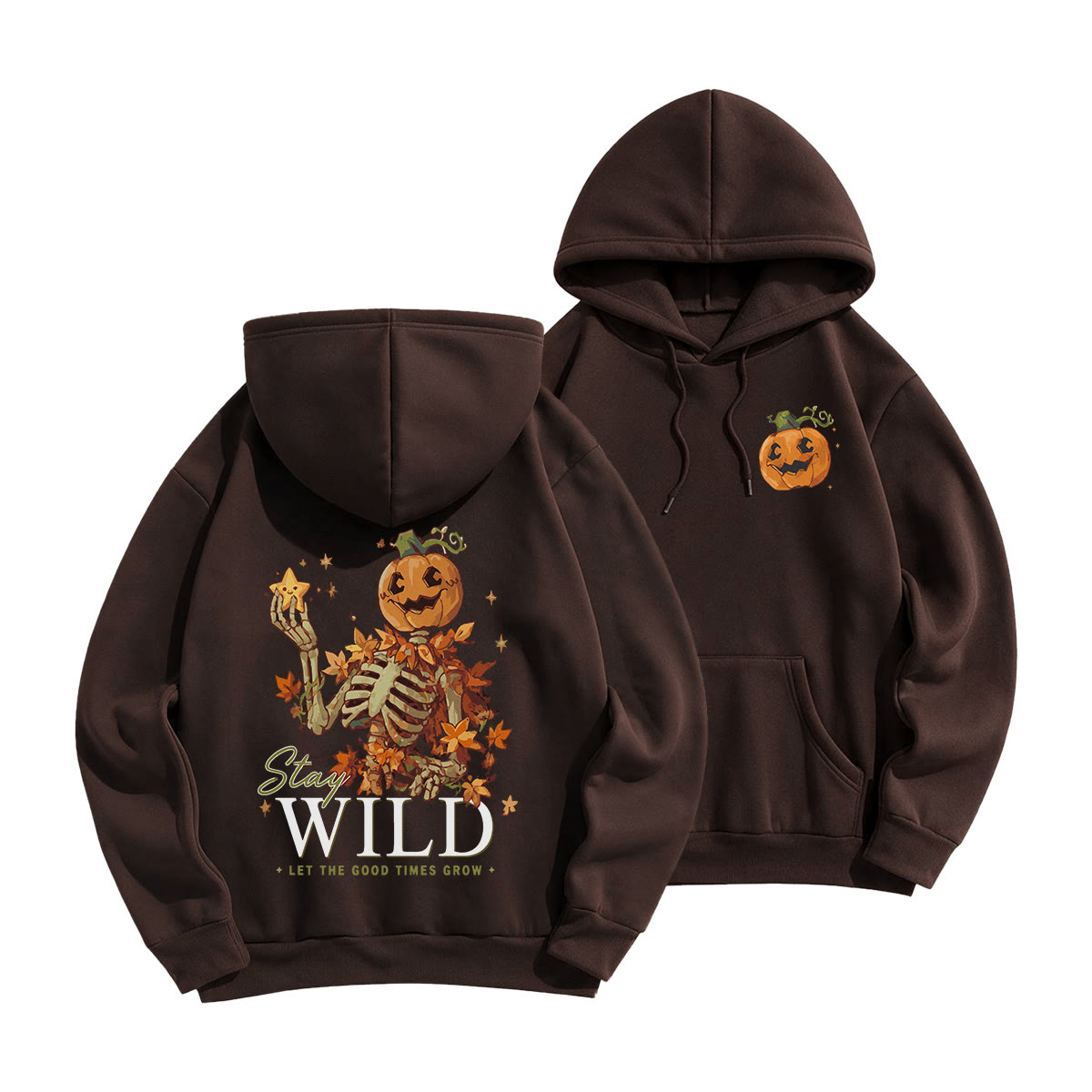 Rubbyoo Stay Wild Unisex Hoodie - Coffee - 2XL - image 1