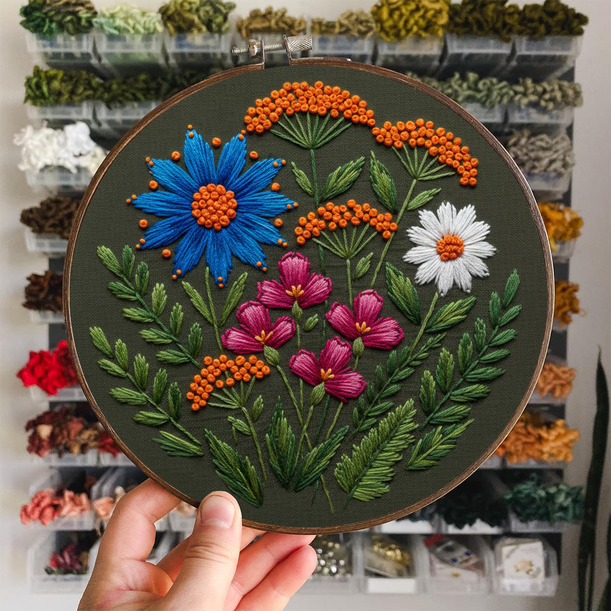 Rubbyoo Embroidery Kit - Colorful Wildflowers | Beginner Diy Spring Craft | Idea Handmade Gift - image 8