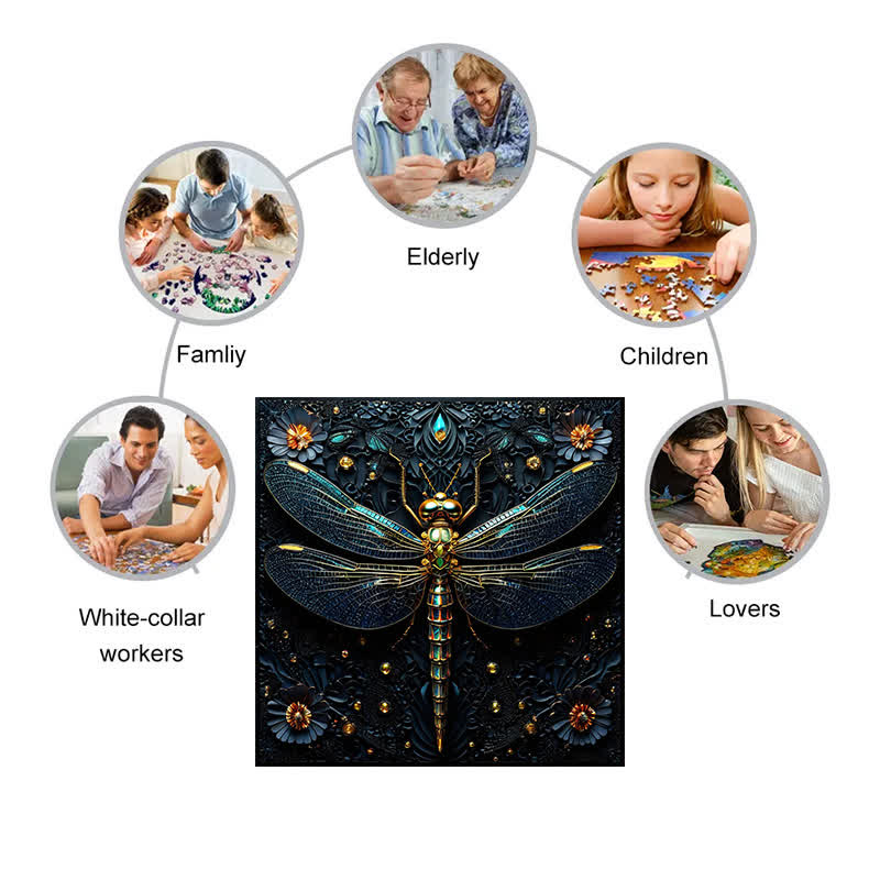 Beautiful Dragonfly - Wooden Jigsaw Puzzle