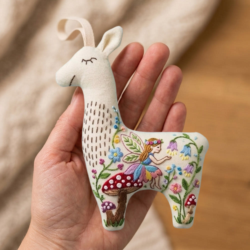Rubbyoo Llama Embroidery Kit - The Flower Fairy | Stuffed Alpaca Toy | Unique Gift For Crafters - image 3