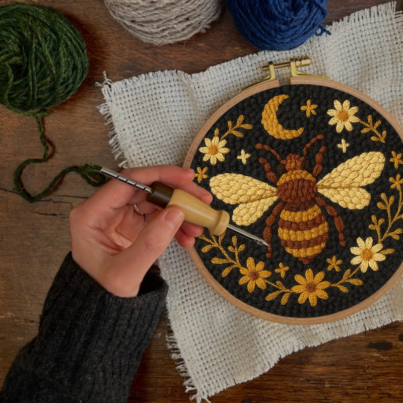 Bumble Bee Punch Needle Kit -  Handmade Decorative Needlepoint | Diy Wall Hanging - image 7