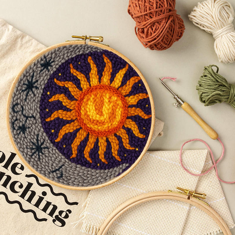  Vibrant Sun Punch Needle Kit - Celestial Handmade Craft | Diy Art For Ornament - image 7