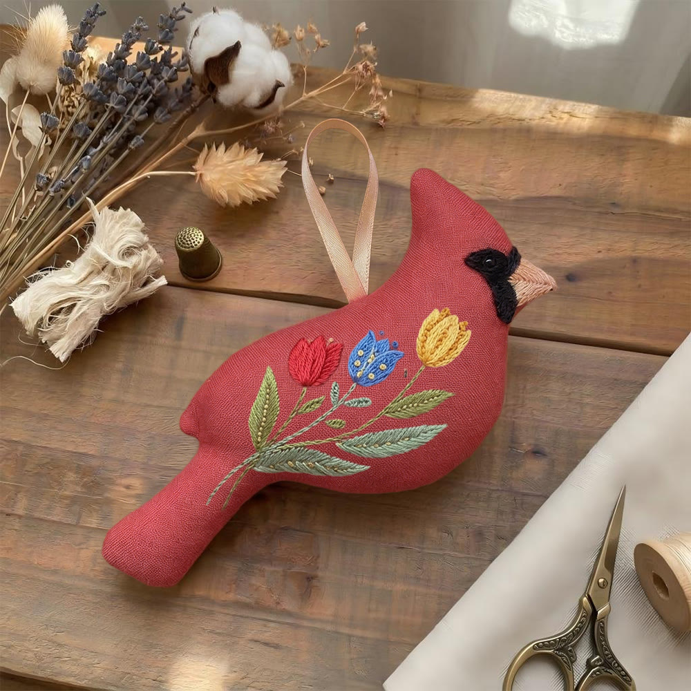 Rubbyoo Cardinal Embroidery Kit - Colorful Tulips | Handmade Home Ornament | Special Gifts For Grandma - image 3
