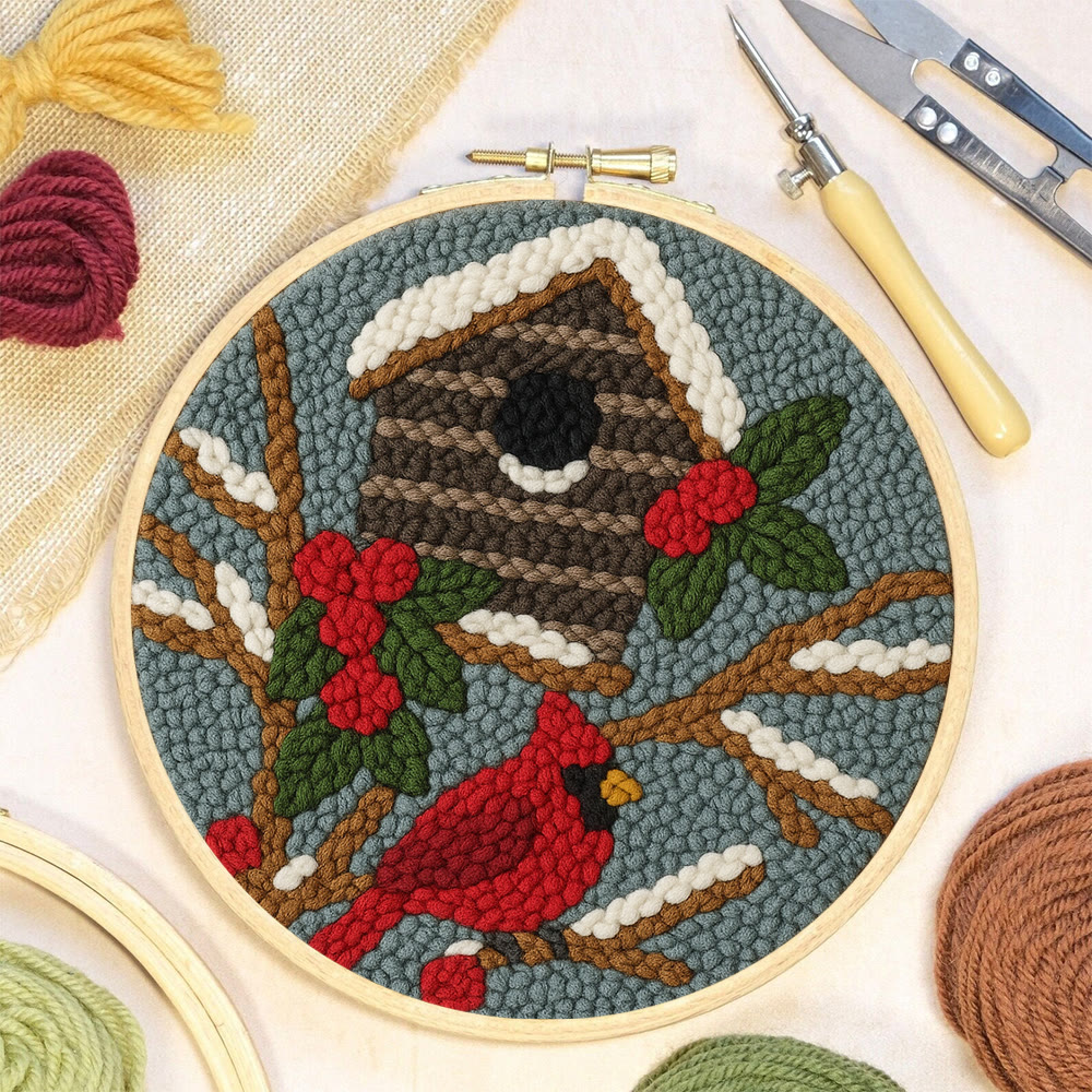 Cardinal In Winter Punch Needle Kit – Easy Festive Diy | A Comforting Handmade Moment - image 6