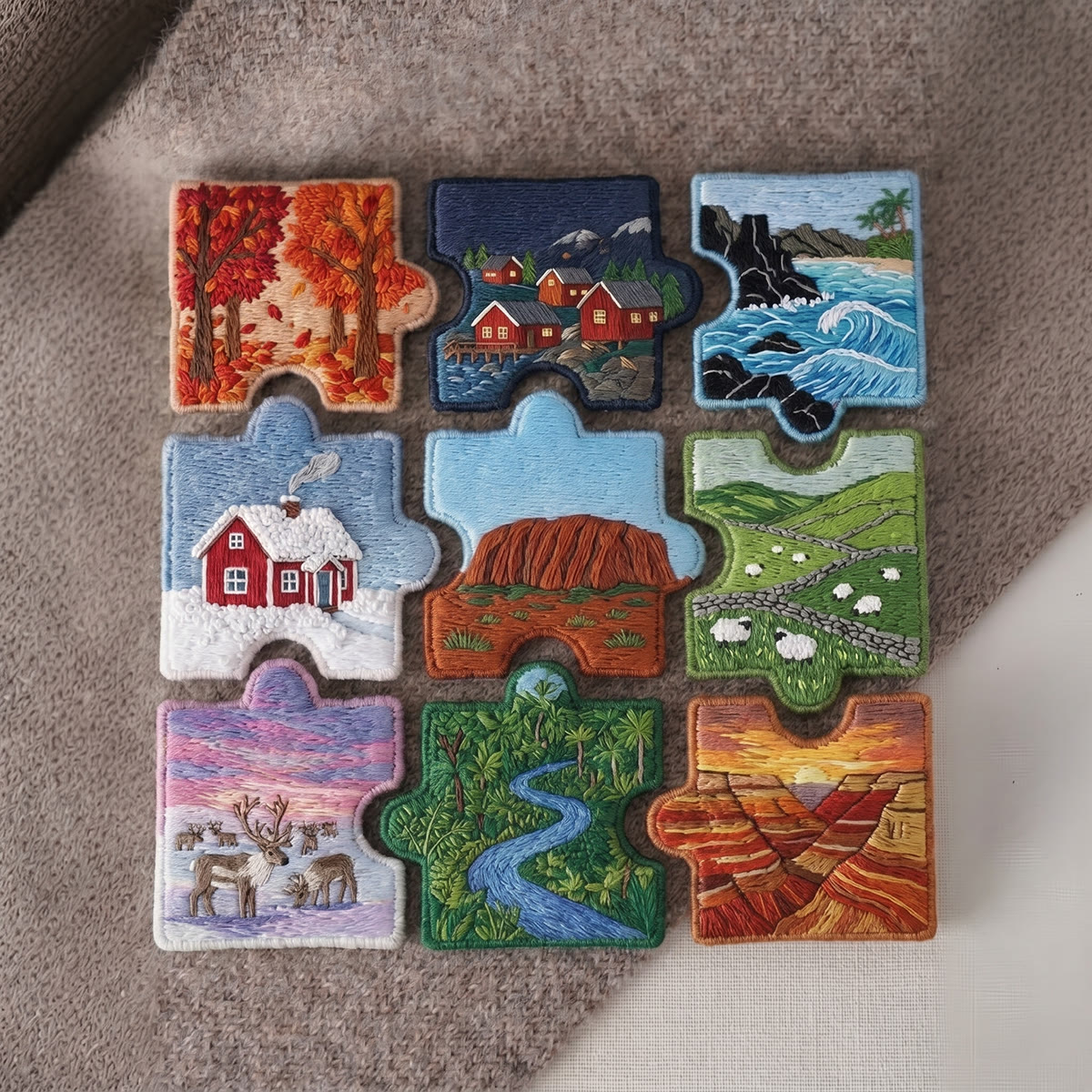 Rubbyoo Diy Magnet & Brooch Embroidery Puzzle Kit - Landscape Art | Unique Birthday Gift For Her - image 3