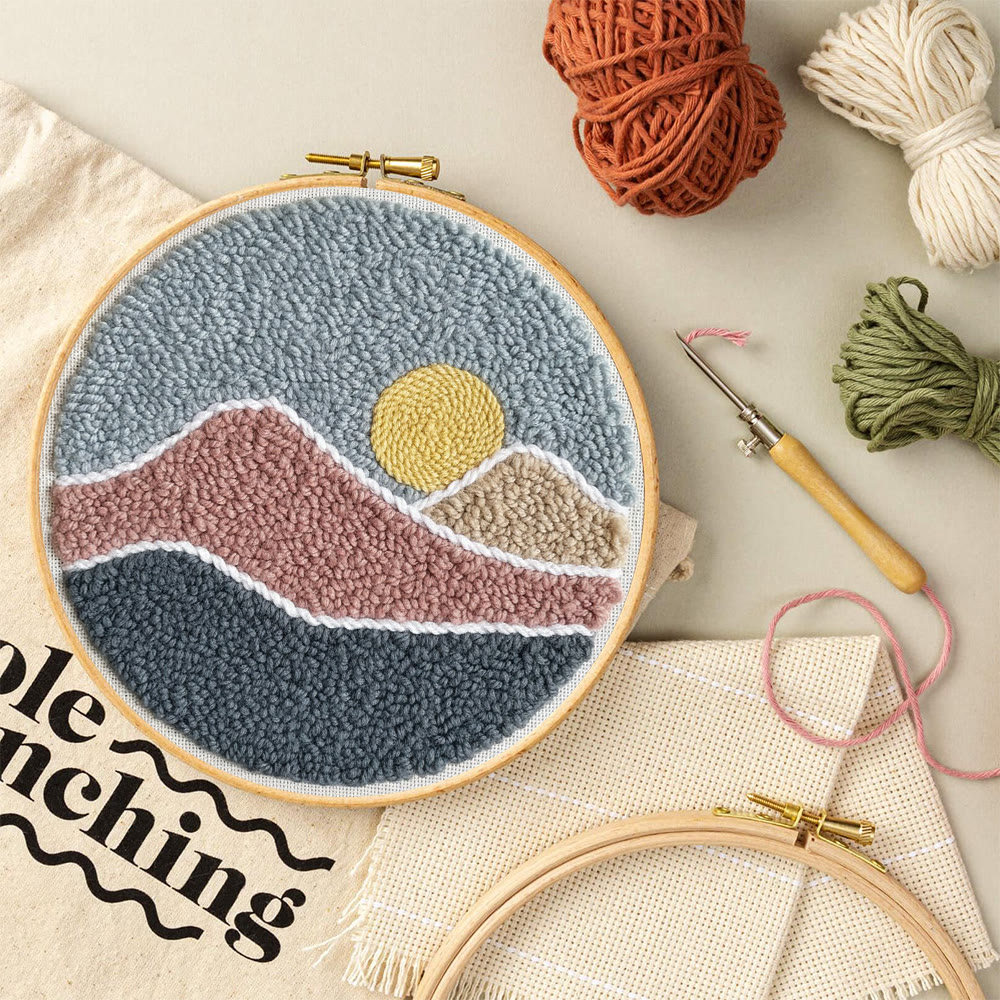 Sunset Punch Needle Kit - Landscape Diy Craft | Creative Home Decor - image 10