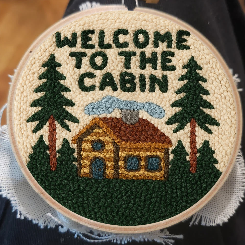 Cabin Welcome Punch Needle Kit - Handcrafted Art | Rustic-themed Home Accent - image 8