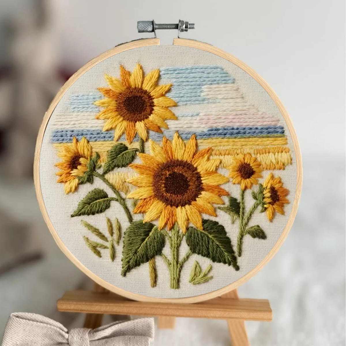 Rubbyoo Embroidery Kit - Seaside Sunflowers | Unique Desk Ornament | Perfect Birthday Gifts - image 3