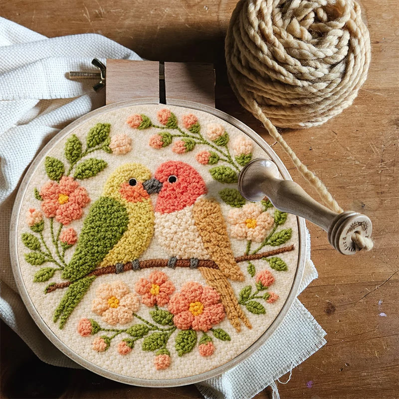 Pastel Love Birds Punch Needle Kit – Top Gifting Selection | Exquisite Handcraft Piece - image 8
