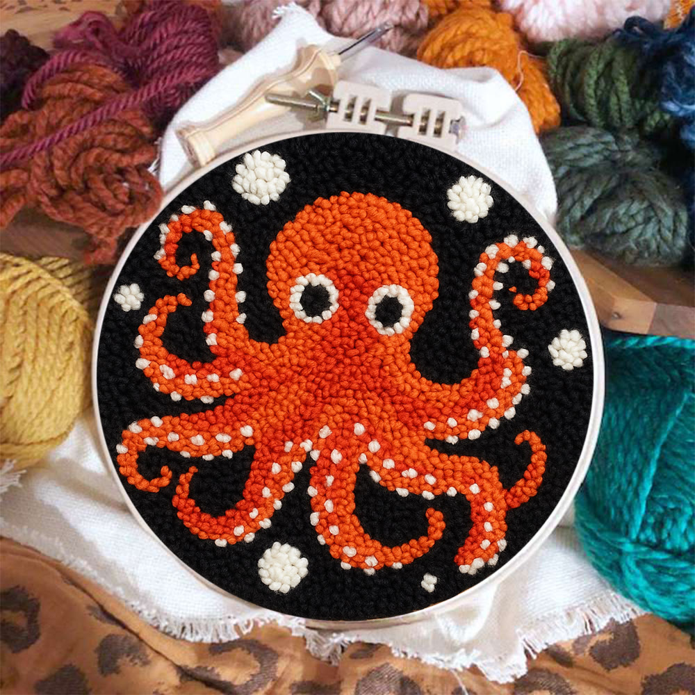 Funny Octopus Punch Needle Kit - Creative Handmade Coaster | Unique Home Decor - image 7