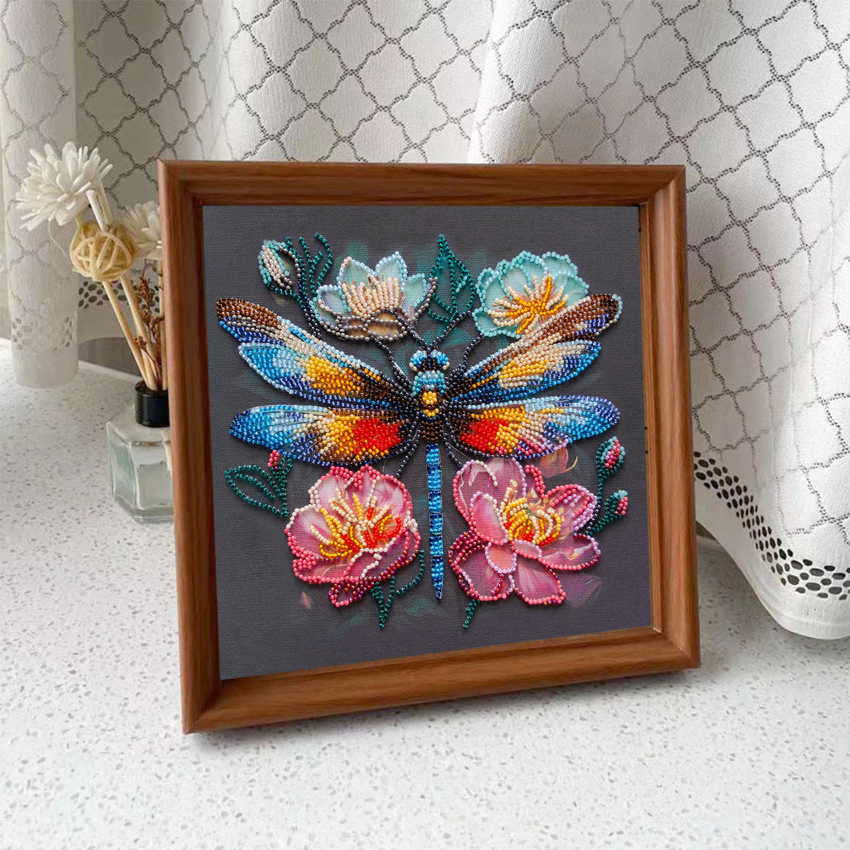 Rubbyoo Bead Embroidery Kit - Floral Dragonfly | Colourful Insect Handicraft | Diy Home Decoration - image 10