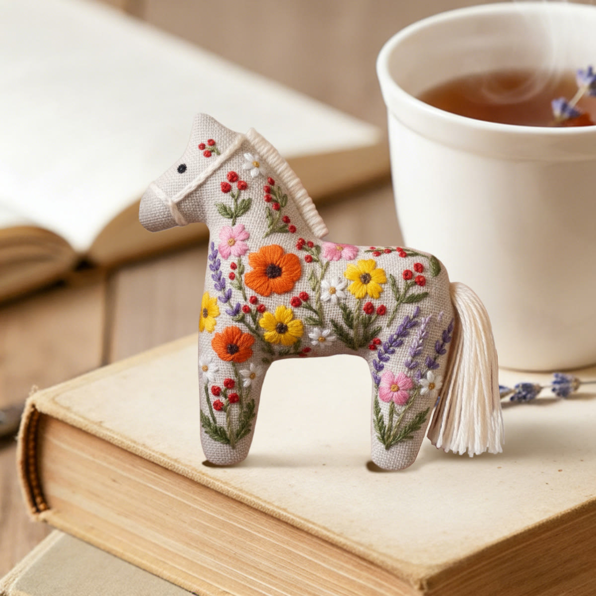 Rubbyoo Dala Horse Embroidery Kit - Flowers Bloom | Sewing Handmade Gift | Flowery Pendant - image 4