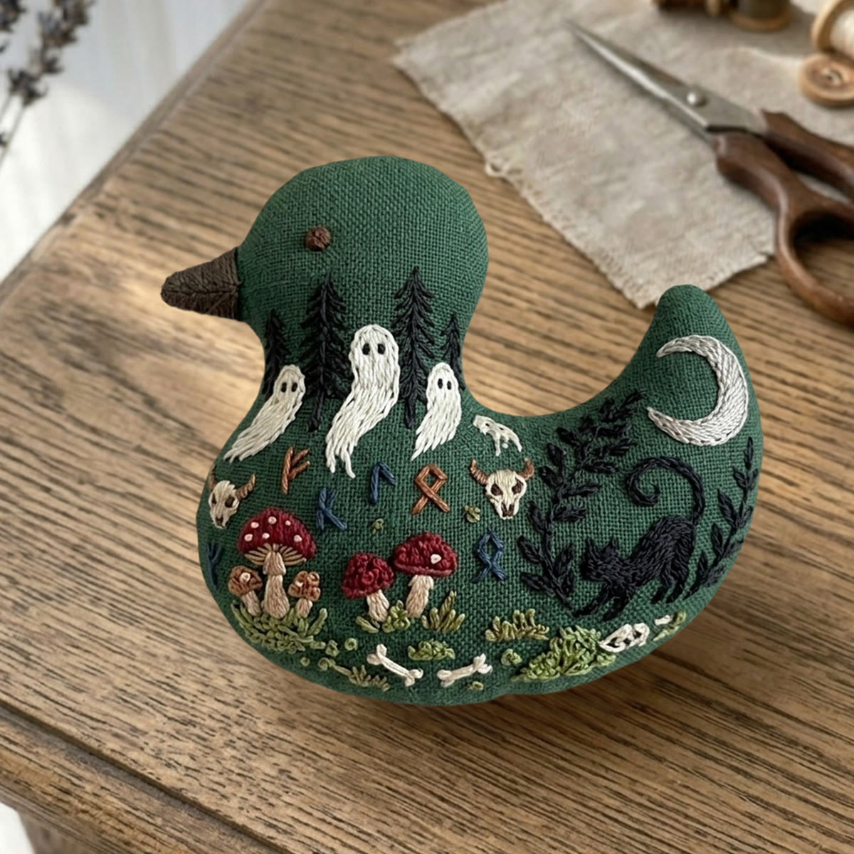 Rubbyoo Duck Embroidery Kit - Nordic Rune And Animal Skull  | Unique Gift | Witchy Altar Decor - image 6