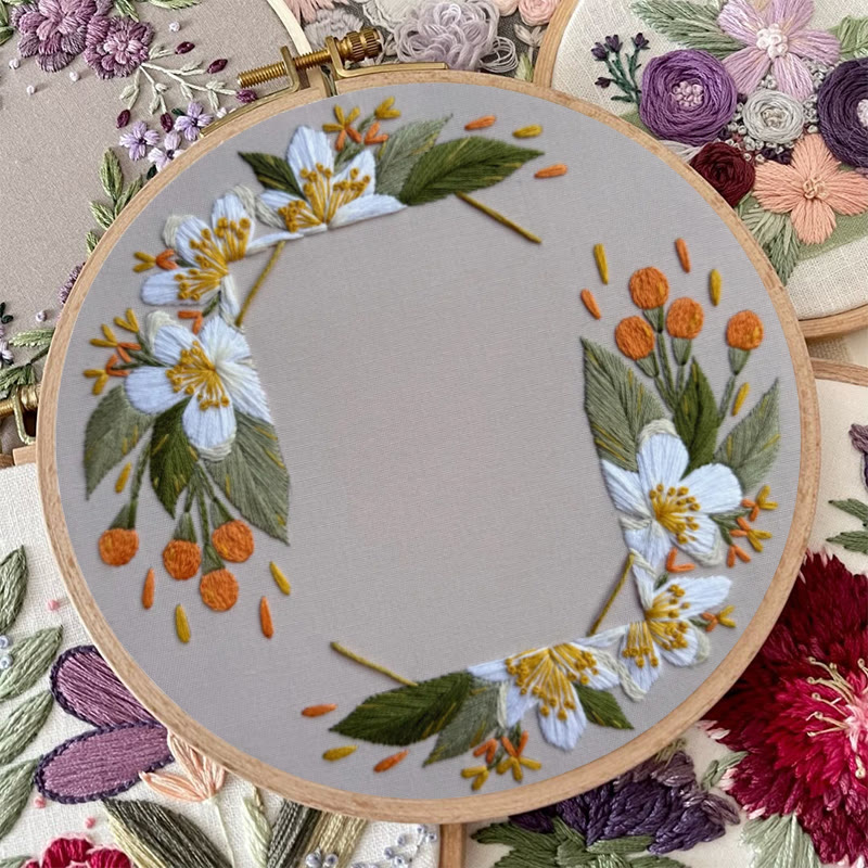 Rubbyoo Embroidery Photo Frame Kit - Beautiful White Flower | Handmade Anniversary Gift | Diy Picture Holder - image 7