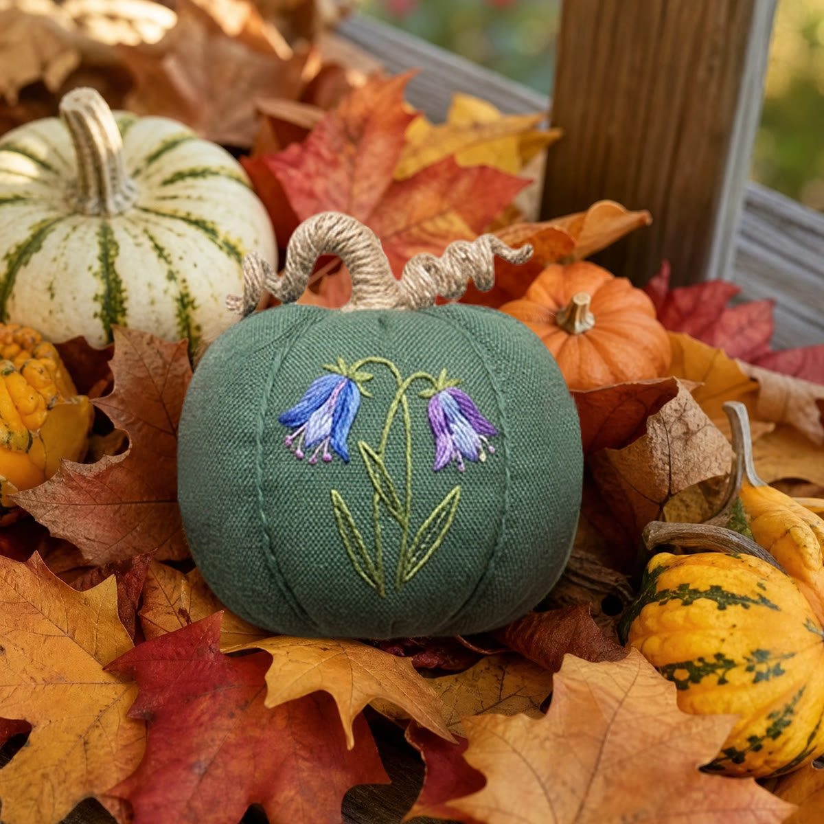 Rubbyoo Halloween Pumpkin Embroidery Kit -  Bouquet Collection | Halloween Wall Hanging Art | Various Pretty Flowers Motif - image 8