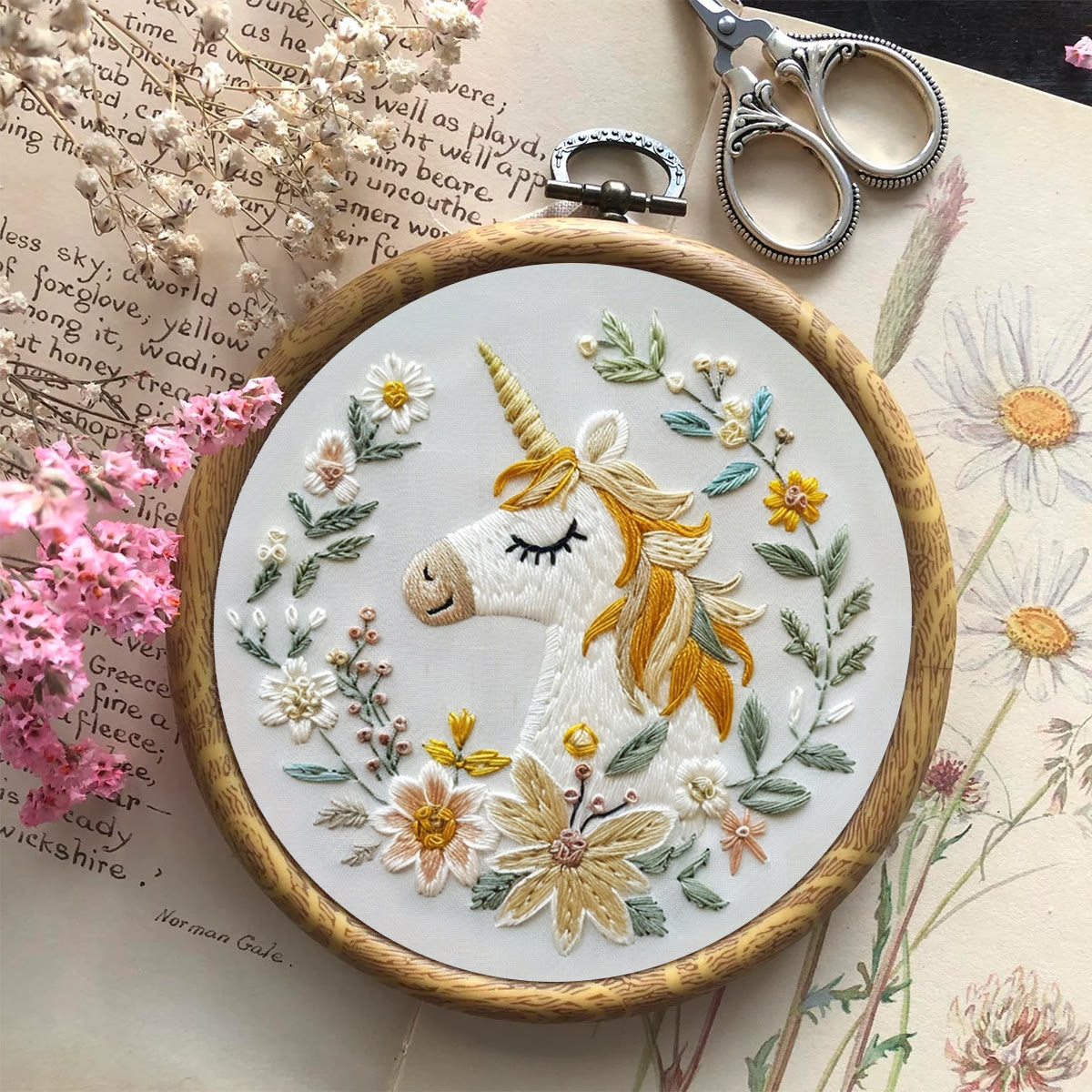 Rubbyoo Embroidery Kit-  Floral Unicorn - image 9