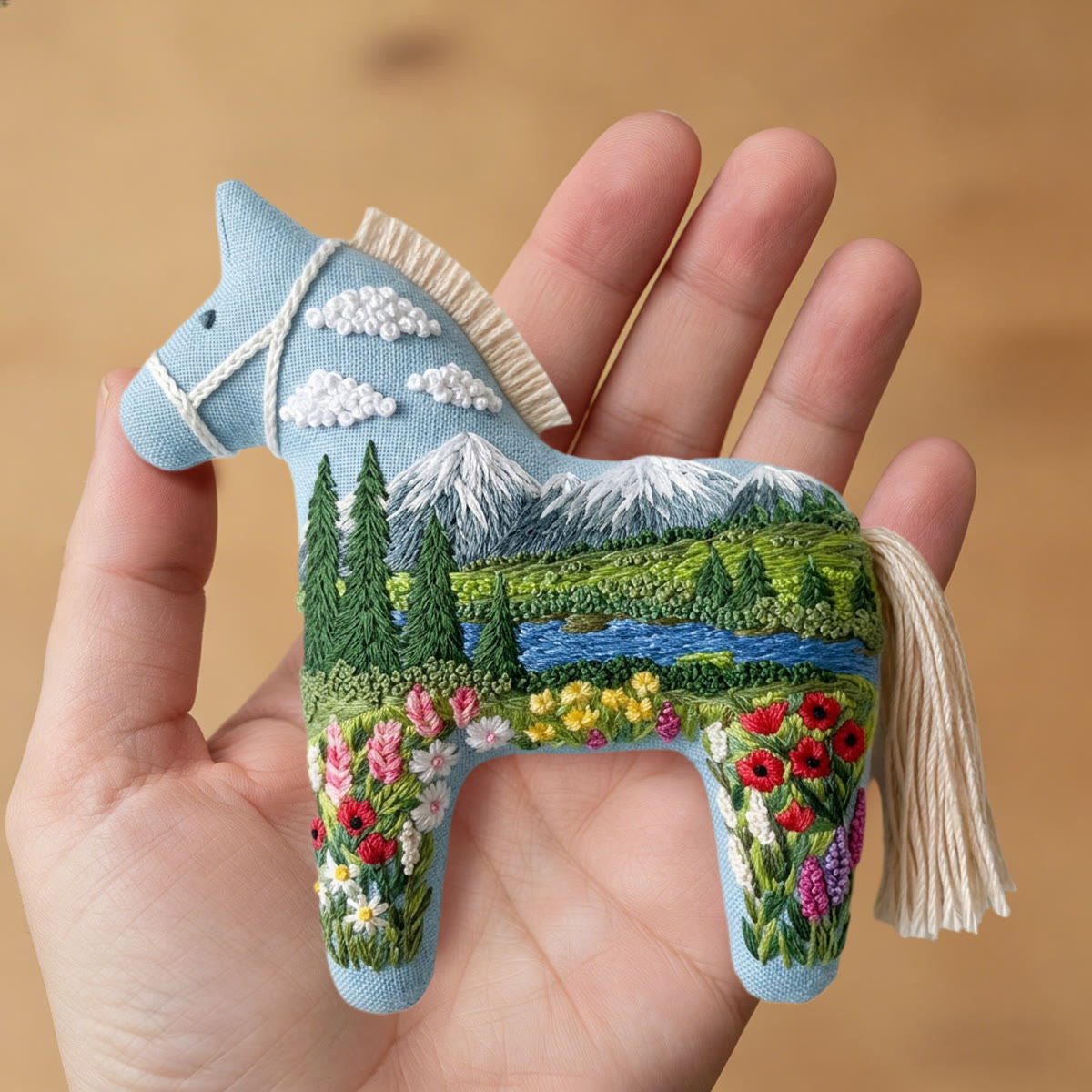 Rubbyoo Dala Horse Embroidery Kit - Sunny Day | Sewing Hanging Ornament | Lovely Pony Toy - image 5