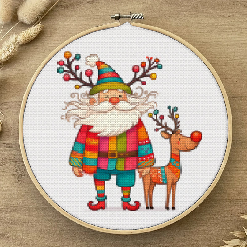  Cross Stitch Kit - Santa Claus And Elk | Christmas Needle Artwork | Christmas Decorative Handicraft - image 4