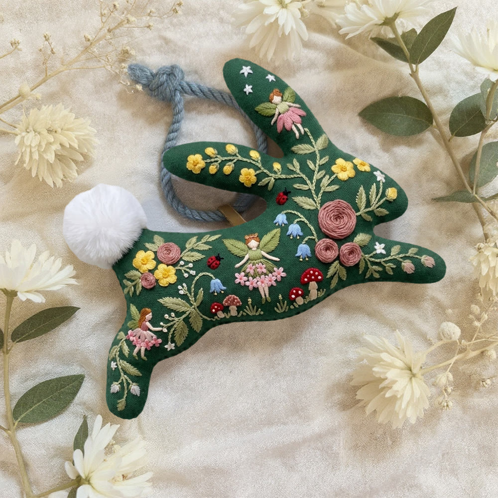 Rubbyoo Rabbit Embroidery Kit - Flower Fairies | Botanical Keepsake Gift | Whimsical Forest Decor - image 4