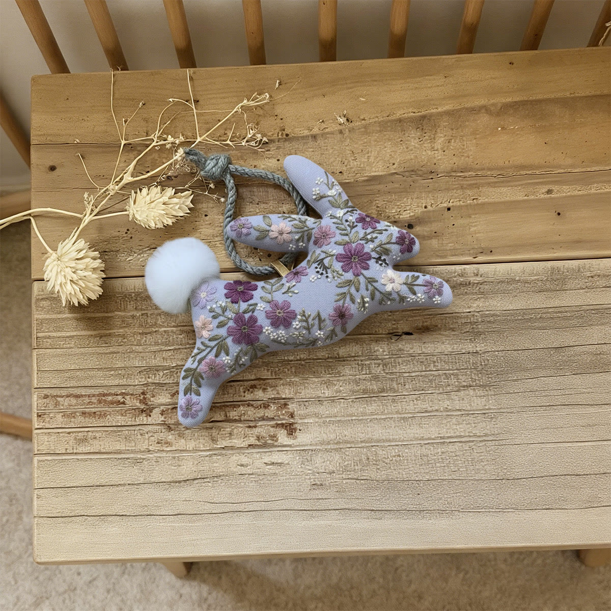 Rubbyoo Rabbit Embroidery Kit - Floral Bunny | Nice Easter Gift | Creative Handmade Craft - image 7