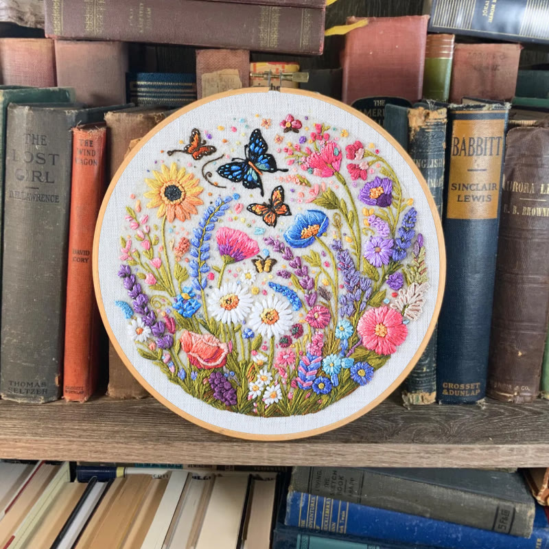 Rubbyoo Embroidery Kit - Beautiful Wildflowers | Floral Hoop Art | Diy Anniversary Craft - image 6