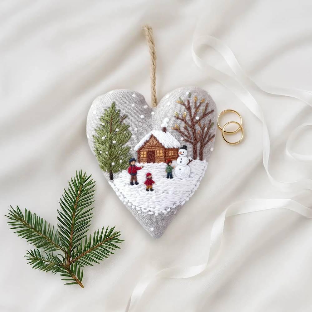 Rubbyoo Heart Embroidery Kit - Light Snow | Winter Handmade Art | Christmas Wall Hanging  - image 10
