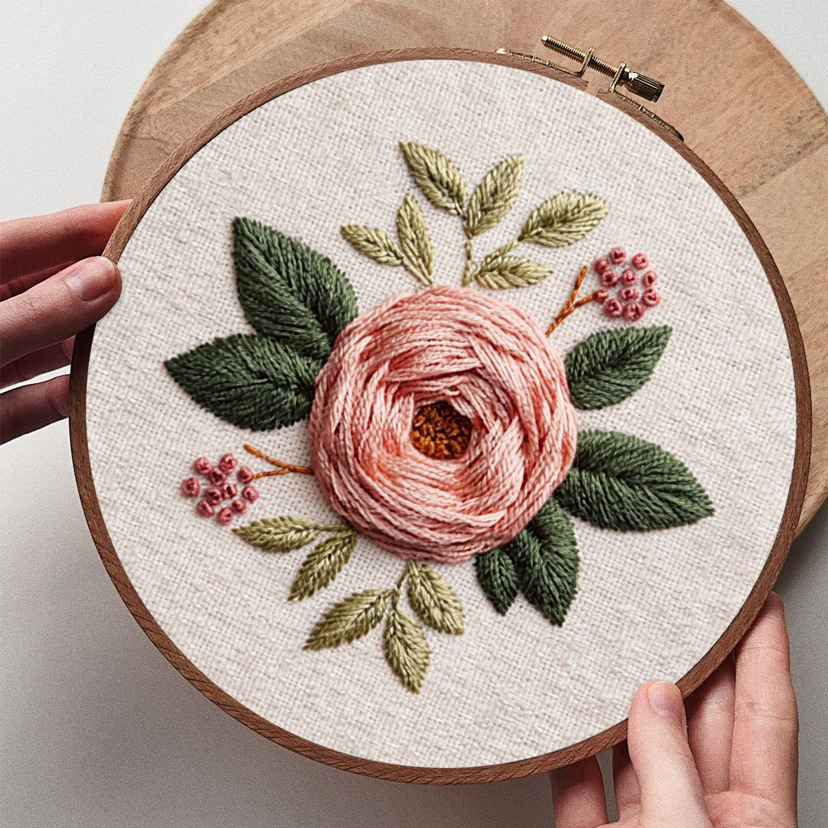 Rubbyoo Embroidery Kit - Charming Rose | Floral Design Art | Embroidery Pattern For Beginner - image 9
