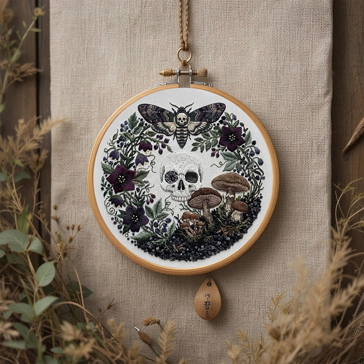 Rubbyoo Embroidery Kit - Skeleton Tomb | Bizarre Aesthetic Decor | Handmade Halloween Vibe Gift - image 7