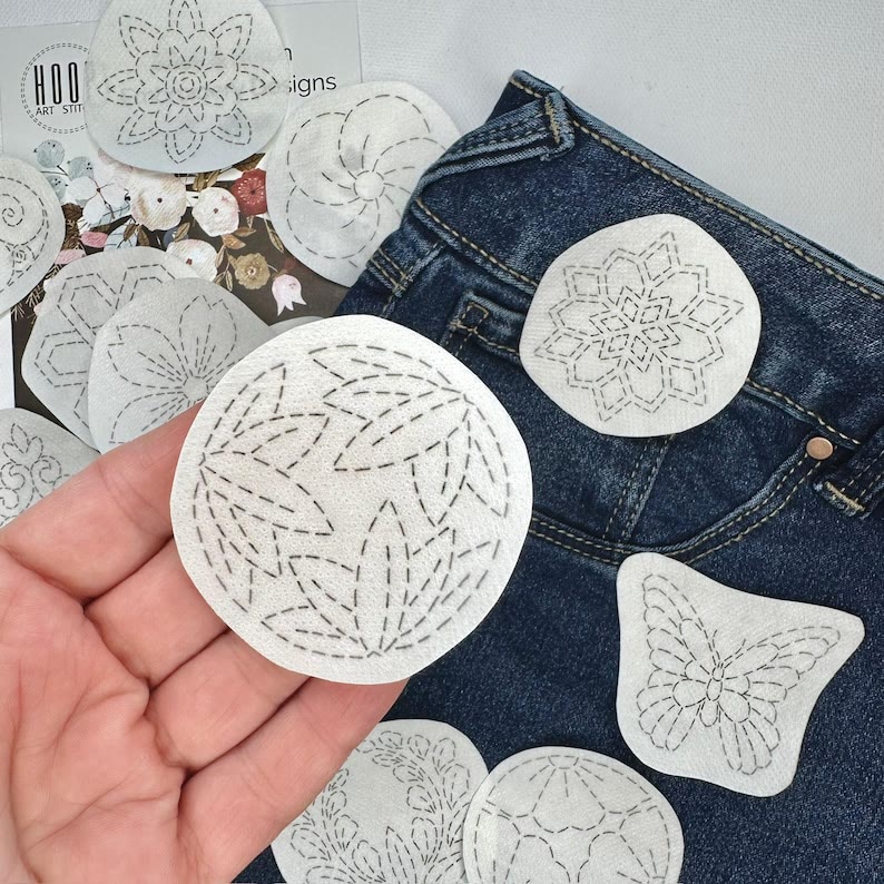 Sashiko Stick And Stitch Patterns | Water-soluble Embroidery Designs | Perfect For Diy Projects - image 4