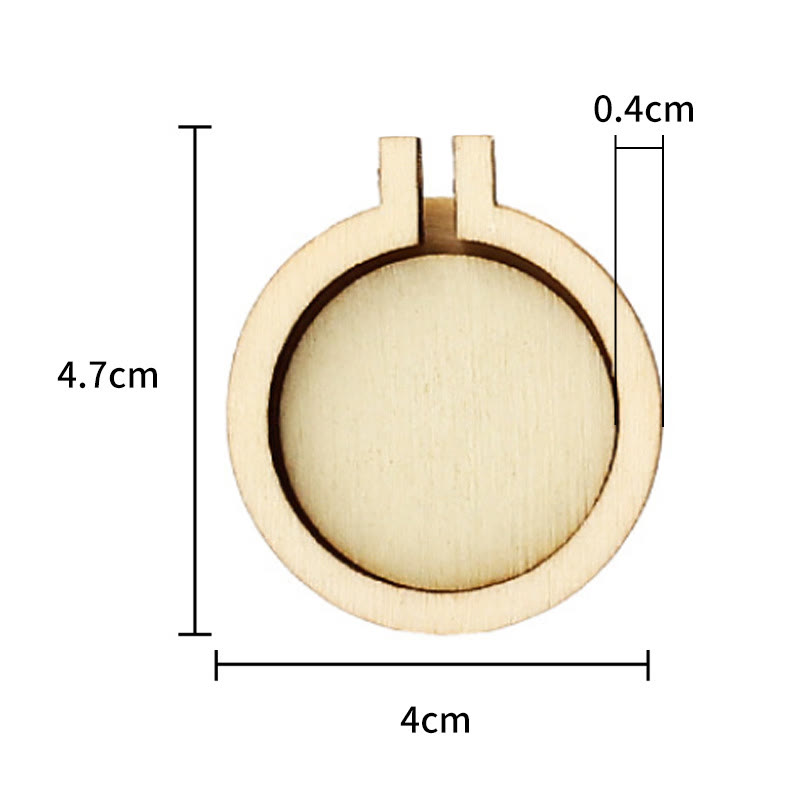 Embroidery Mini Wooden Hoops | Cross Stitch Frame | Diy Sewing Accessories - Round-B (4.7*4cm) - 10pcs - image 9