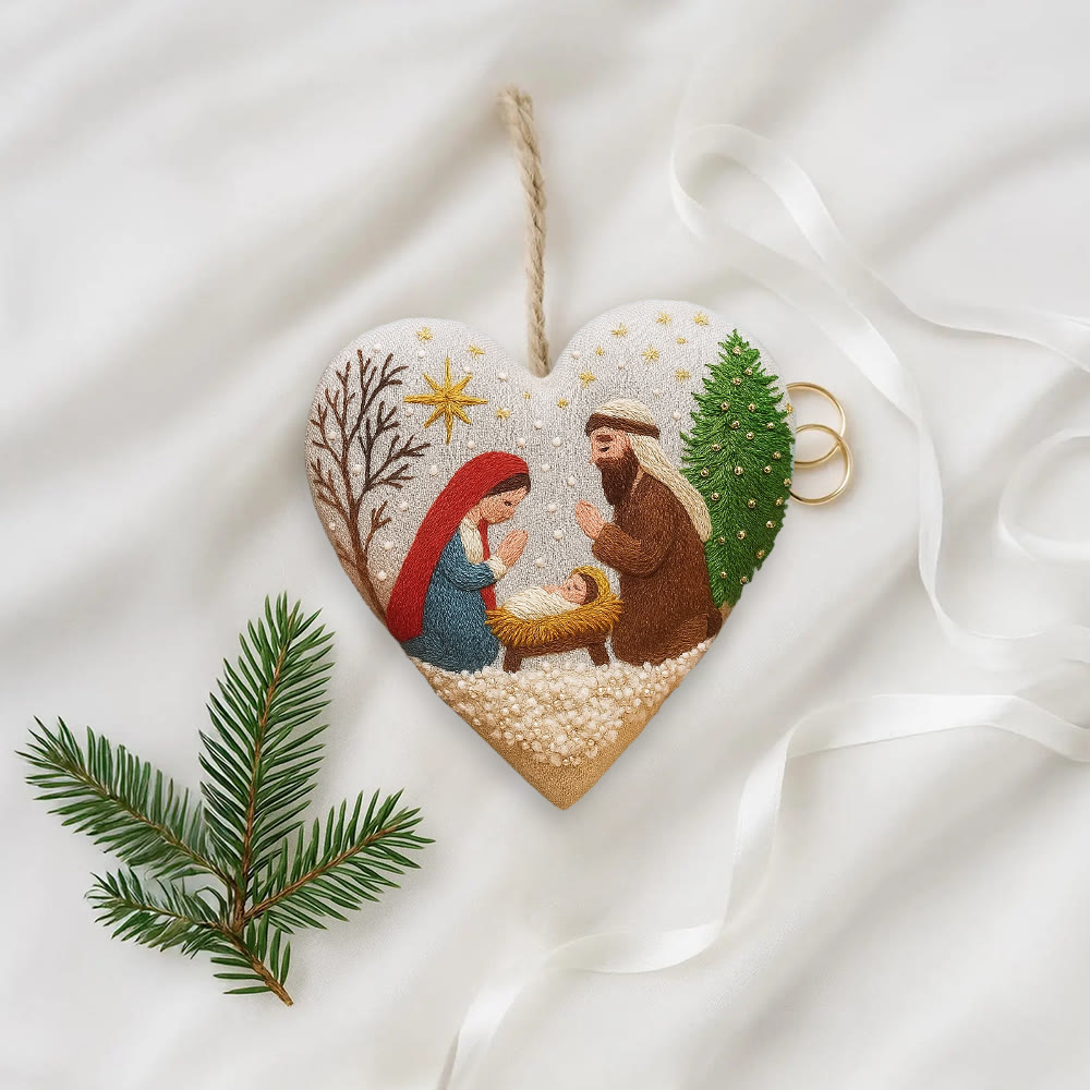 Rubbyoo Heart Embroidery Kit - Christmas Prayer | Handmade Needle Artwork | Diy Christmas Tree Decor  - image 10