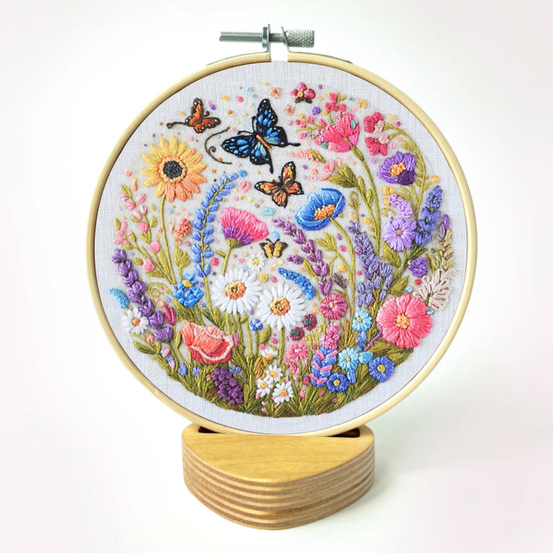 Rubbyoo Embroidery Kit - Beautiful Wildflowers | Floral Hoop Art | Diy Anniversary Craft - image 9