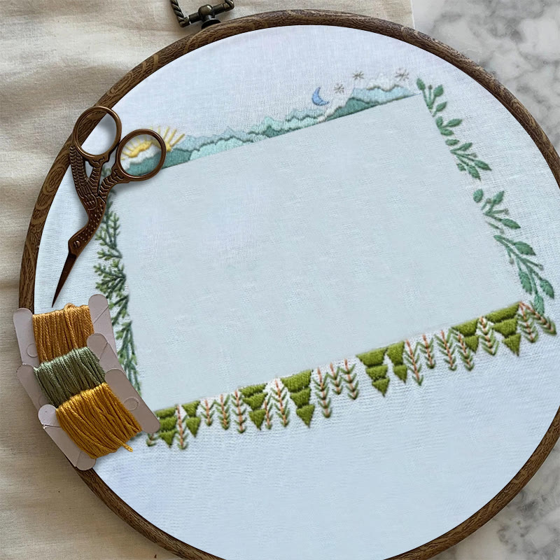 Rubbyoo Embroidery Photo Frame Kit - Summer Forest | Diy Landscape Handicraft | Nice For Home Decor  - image 6