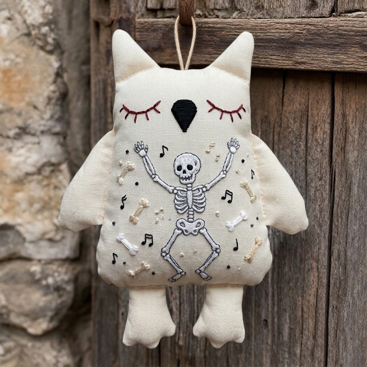 Rubbyoo Owl Embroidery Kit -  Cheerful Dancing Skeleton | Handmade Halloween Party Decor | Perfect Holiday Gift For Beginners - image 4